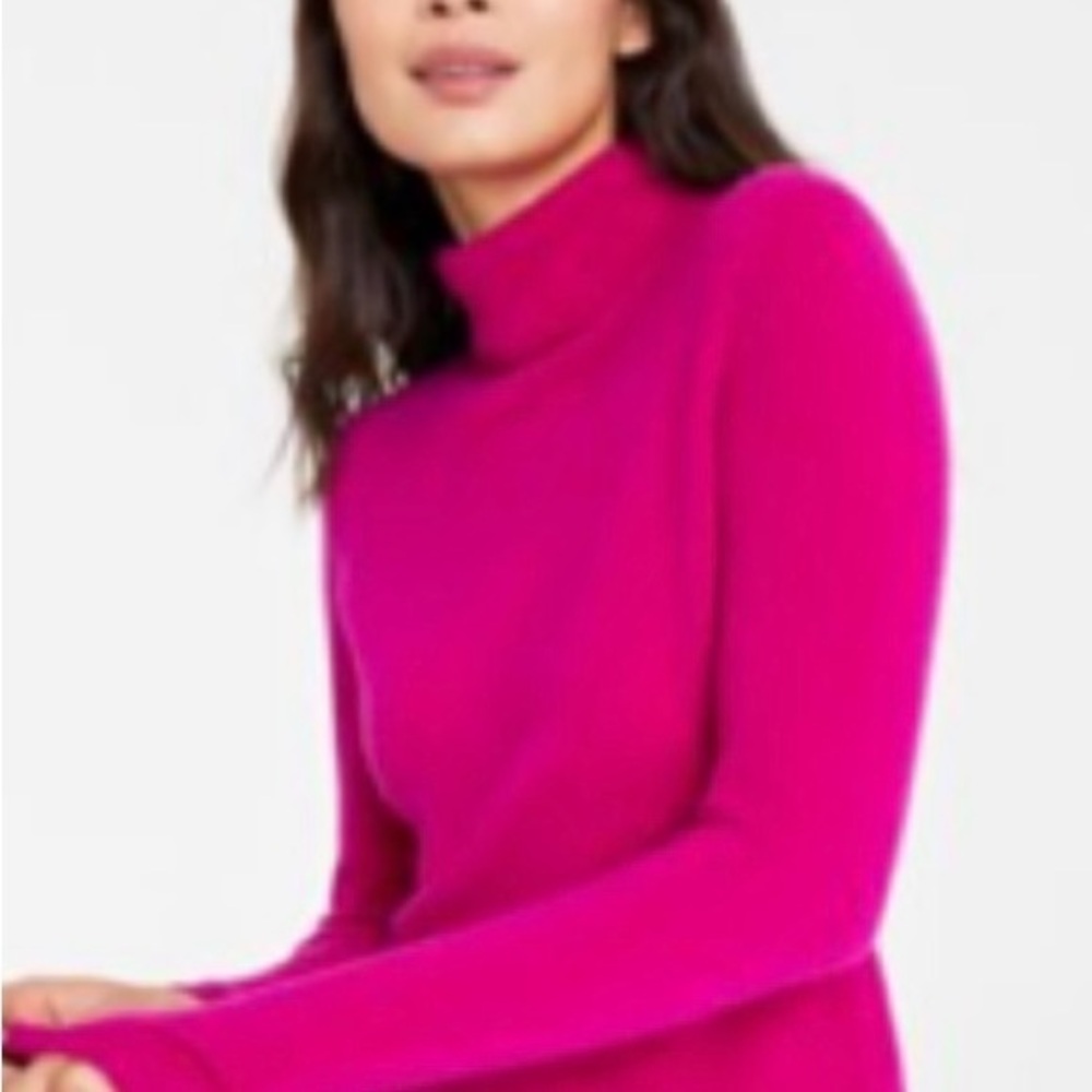 Charter Club Fuchsia Cashmere Turtleneck Sweater Size Large